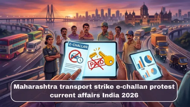 Maharashtra transport strike e-challan protest current affairs India 2026
