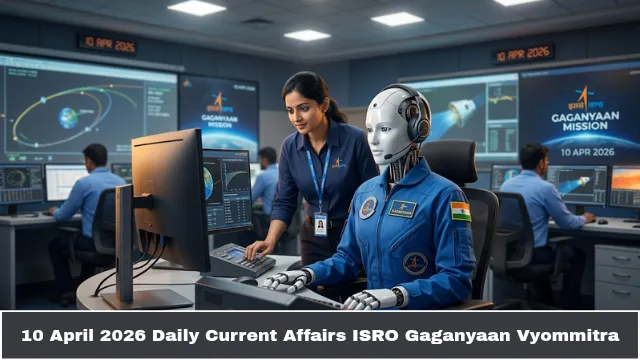 10 April 2026 Daily Current Affairs ISRO Gaganyaan Vyommitra