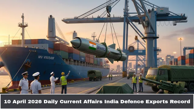 10 April 2026 Daily Current Affairs India Defence Exports Record
