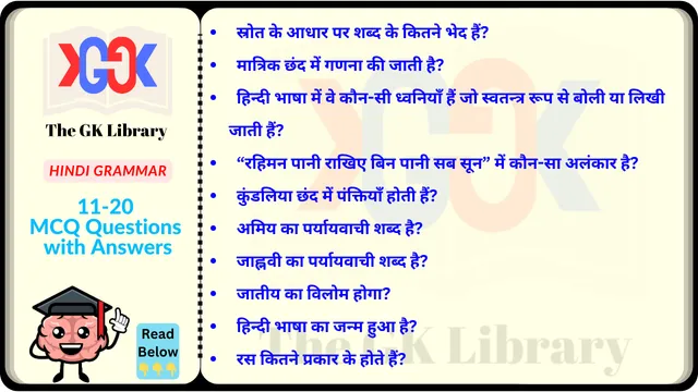10 Question With Answer set Hindi Grammar
