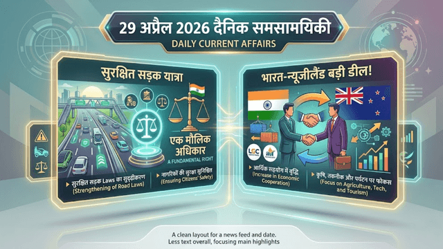30 April 2026 Current Affairs_ Road Safety & India-NZ FTA
