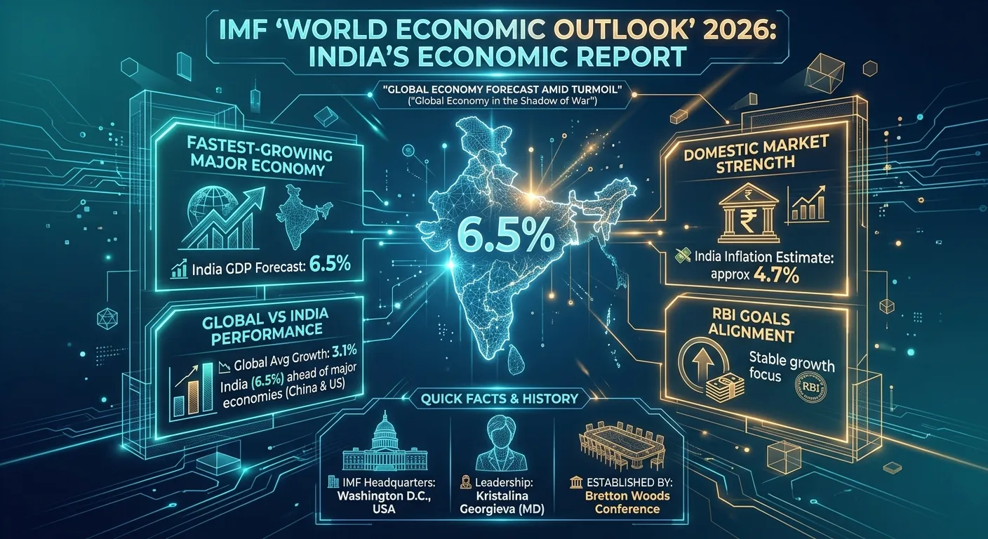 IMF World Economic Outlook 2026 India GDP Growth Forecast 6.5 Percent