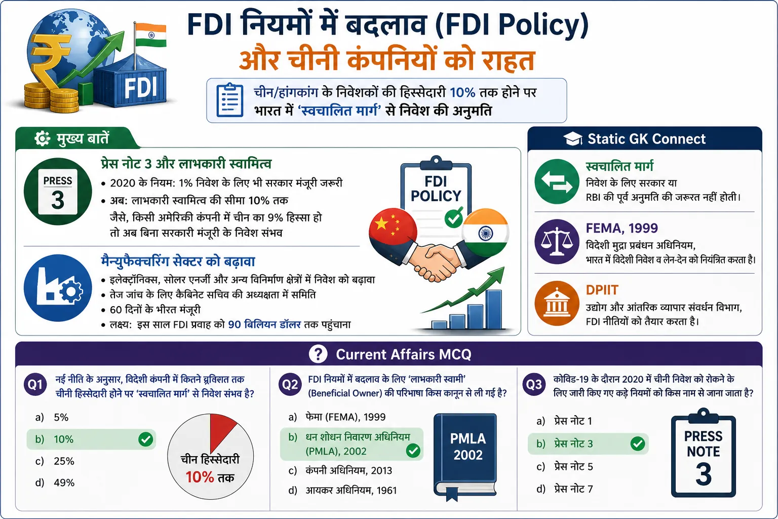 FDI policy changes India Chinese investment rules relaxed