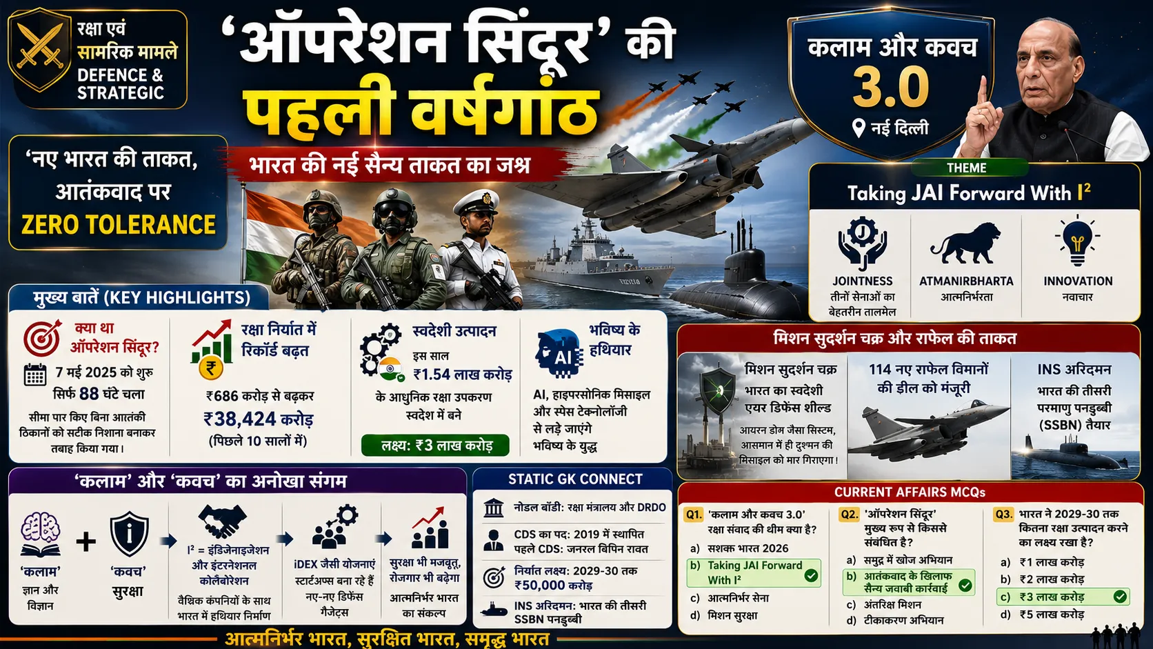 First Anniversary of Operation Sindoor Indian Defence Strategic Current Affairs