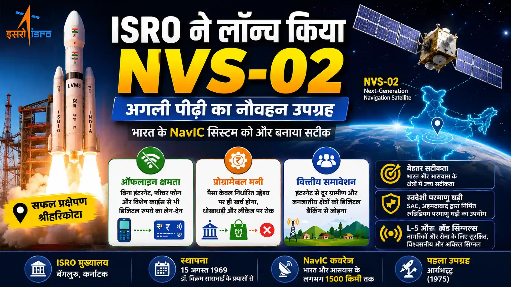 ISRO NVS-02 NavIC Navigation Satellite Science and Technology UPSC Exam
