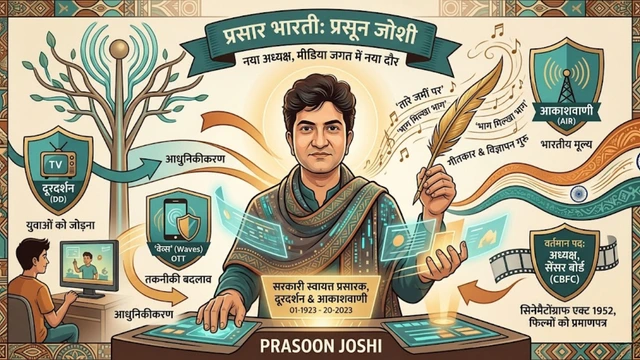 Lyricist Prasoon Joshi appointed as the new Chairman of Prasar Bharati public broadcaster India
