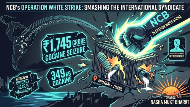 NCB Operation WHITE STRIKE seizes 349 kg cocaine worth 1745 crore in Mumbai corridor